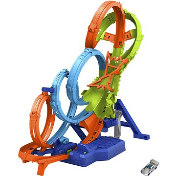 

Hot Wheels Dráha se 4 smyčkami a angličákem 1:64, motorizovaný zrychlovač