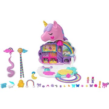 

Polly Pocket Salón duhový jednorožec 2 v 1, 2 pidi panenky, 20+ herních dílků