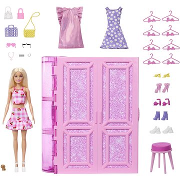 

Barbie Šatník snů v pastelových barvách s panenkou, oblečky a doplňky