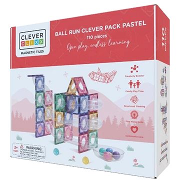 

Cleverclixx Kuličkodráha Pastel magnetická 110 ks