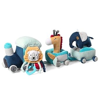

BabyOno Edukační vzdělávací hračka Safari train, modrá