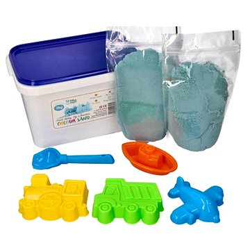 

Adam Toys Kinetický písek - modrý - 2kg + formičky dopravní prostředky zdarma