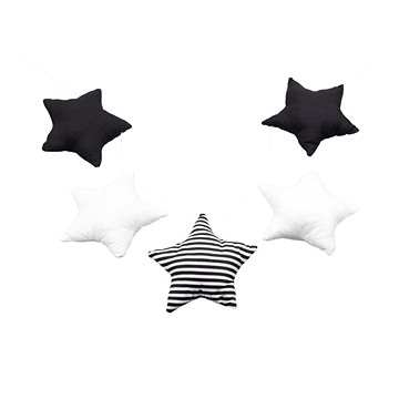 

Dream Creations Dětská girlanda hvězdy, černobílá se vzory