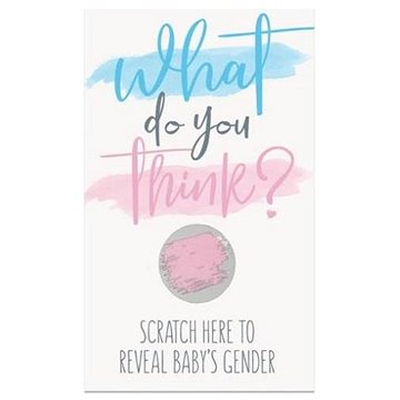 UNIQUE Stírací kartičky gender reveal pro odhalení pohlaví miminka - holka, 10 ks