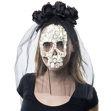 Funny Fashion Čelenka se závojem a růžemi mrtvá nevěsta