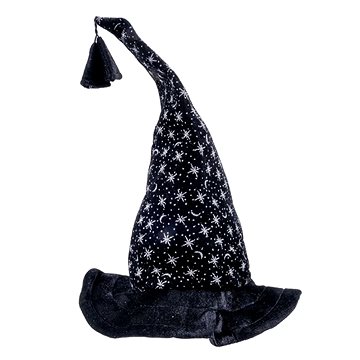 Funny Fashion Klobouk čarodějnice stříbrné hvězdy