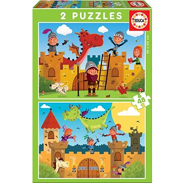 

EDUCA Puzzle Draci a rytíři 2 × 48 dílků