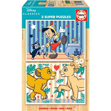 

EDUCA Dřevěné puzzle Disney klasika 2 × 50 dílků