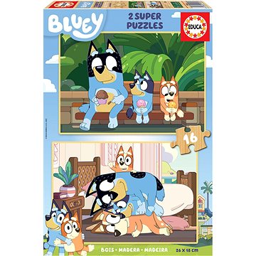 

EDUCA Dřevěné puzzle Bluey 2 × 16 dílků