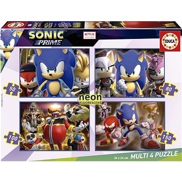 

EDUCA Svítící puzzle Sonic Prime 4v1 (50,80,100,150 dílků)