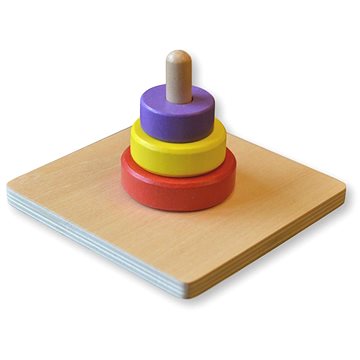 

Moyo Montessori: Tři barevné kruhy na kolíku