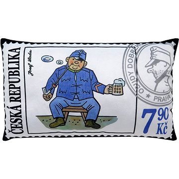 

Polštář 43x25 cm, Švejk, známka