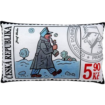 

Polštář 43x25 cm, Švejk, známka