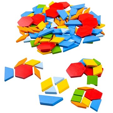 Bigjigs Toys Dřevěná barevná mozaika - Dřevěná hračka