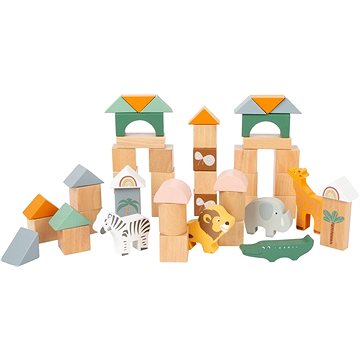 

Small Foot Dřevěné stavební kostky Safari 50 ks
