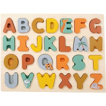 Small Foot Vkládací puzzle Safari abeceda - Vkládačka