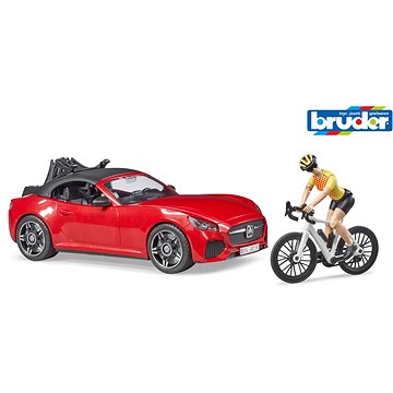 

Bruder Volný čas - kabriolet červený s kolem a cyklistou