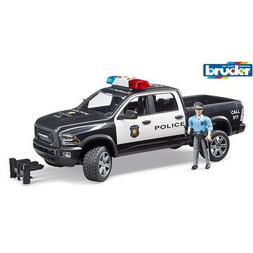 

Bruder Konstrukční vozy - policejní pick-up RAM2500 s policistou