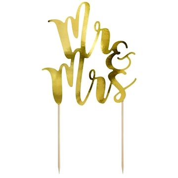 

Dekorace na dort " mr&mrs", 25,5cm - svatba