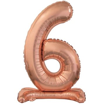 

Balón foliový číslice růžovo zlatá / rose gold na podstavci, 74 cm - 6