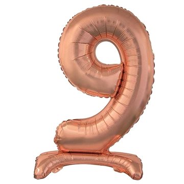 

Balón foliový číslice růžovo zlatá / rose gold na podstavci, 74 cm - 9
