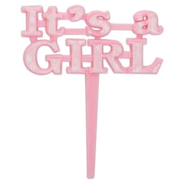 

Zapichovátka do cupcaku, 8 ks - baby shower " it's a girl " - holka