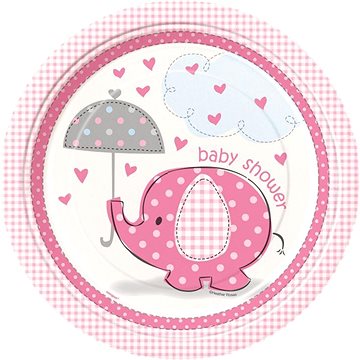 

Talíře "baby shower" těhotenský večírek - holka / girl - 22 cm, 8 ks
