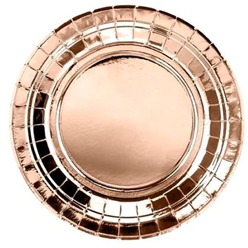 

Papírové talíře, růžovo zlaté - rose gold, 18cm, 6 ks