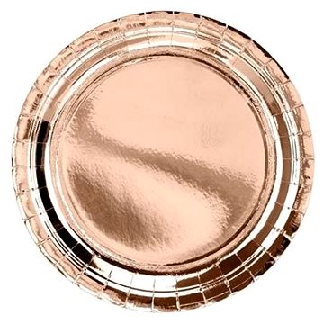 

Papírové talíře, růžovo zlaté - rose gold, 23cm, 6 ks
