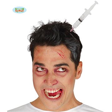 

Injekční stříkačka v hlavě čelenka - halloween