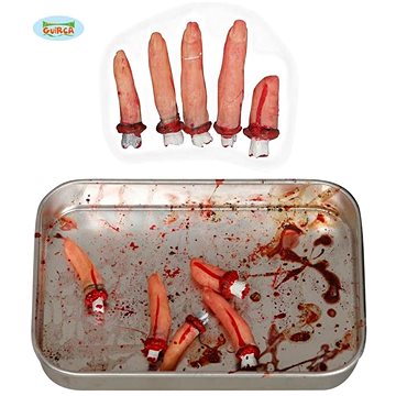 Krvavé amputované prsty - halloween - sada 5 ks