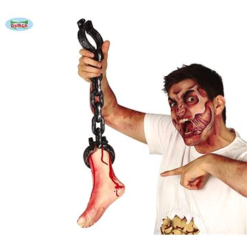 

Krvavá noha na řetězu - halloween - 65 cm