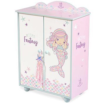 DeCuevas 55241 dřevěná šatní skříň pro panenky s doplňky ocean fantasy 2021 - Nábytek pro panenky