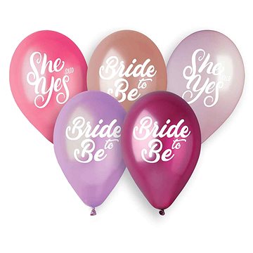 

Balónky latexové 33 cm - "bride to be" - "she said yes" - rozlučka se svobodou - 5 ks