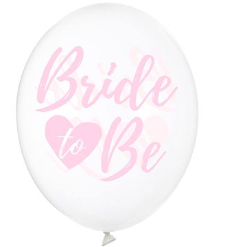 

Nafukovací balóny, 30cm, Bride To be, průhledný s růžovým nápisem, 6 ks