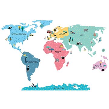 

Kopko samolepky na zeď mapa světa - eco