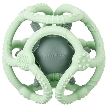 

Nattou Kousátko silikonové míč 2v1 bez BPA 10 cm mint