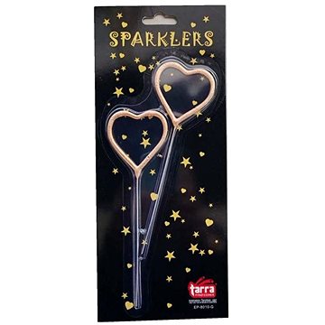 

TARRA Prskavky ve tvaru srdce zlaté 2 ks / 16,5 cm