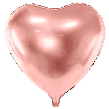 

Partydeco Foliový balón srdce růžovo zlaté, rosegold, svatba, valentýn 45 cm