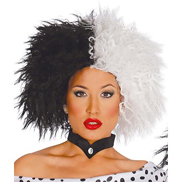 

GUIRCA Černo-bílá paruka Cruella- 101 Dalmatínů