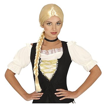 

GUIRCA Paruka s dlouhým copem blond