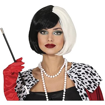 

GUIRCA Bílo-černá paruka mikádo Cruella de Vil