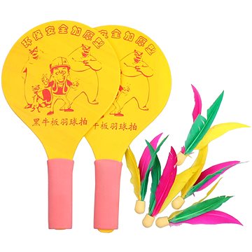 

Merco Battledore dřevěné pálky na badminton, žlutý, multipack 4 ks