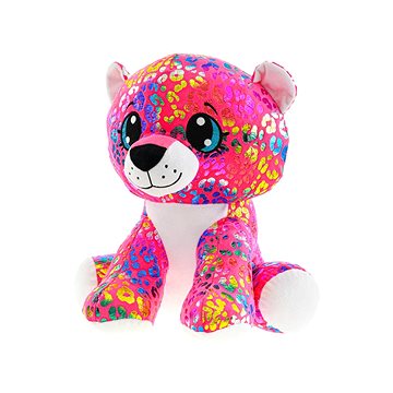 

Mikrotrading Leopard Rainbow Star Sparkle plyšový barevný 35 cm sedící