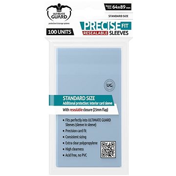 

Ultimate Guard Precise-Fit obaly Resealable Standard Size Transparent 100 kusů