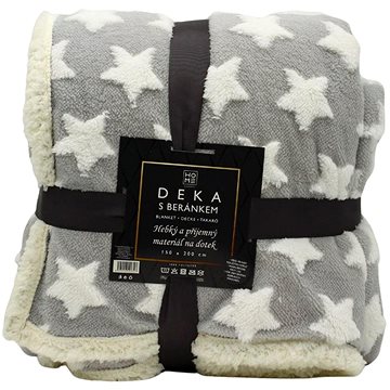 

Home Elements Deka s beránkem, jacquard vzor Hvězdičky, šedá