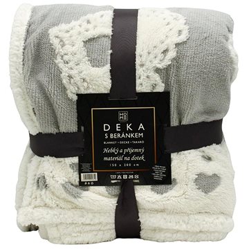 

Home Elements Deka s beránkem, jacquard vzor Srdce, šedá