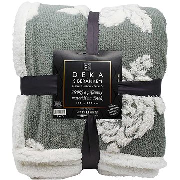 

Home Elements Deka s beránkem, jacquard vzor Růže, zelenošedá