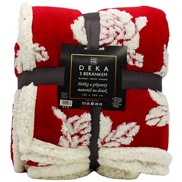 

Home Elements Deka s beránkem, jacquard vzory Růže, červená