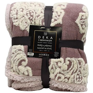 

Home Elements Deka s beránkem, jacquard vzor Květy, šedofialová